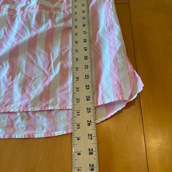 Thomas Mason for J Crew XS Preppy pink and white stripe pop over shirt top - Picture 6 of 8